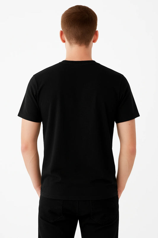 Black Plain Half Sleeves T-Shirt
