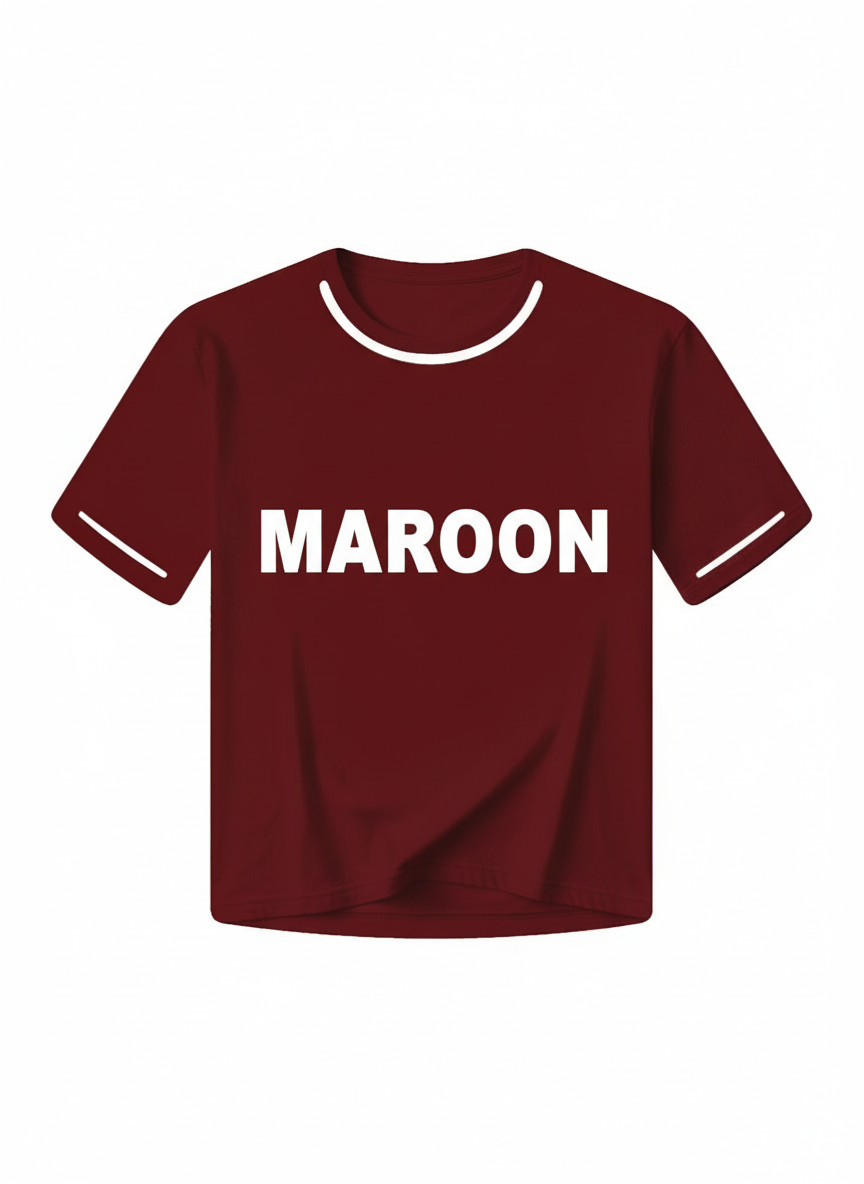 Maroon Printed T-Shirts