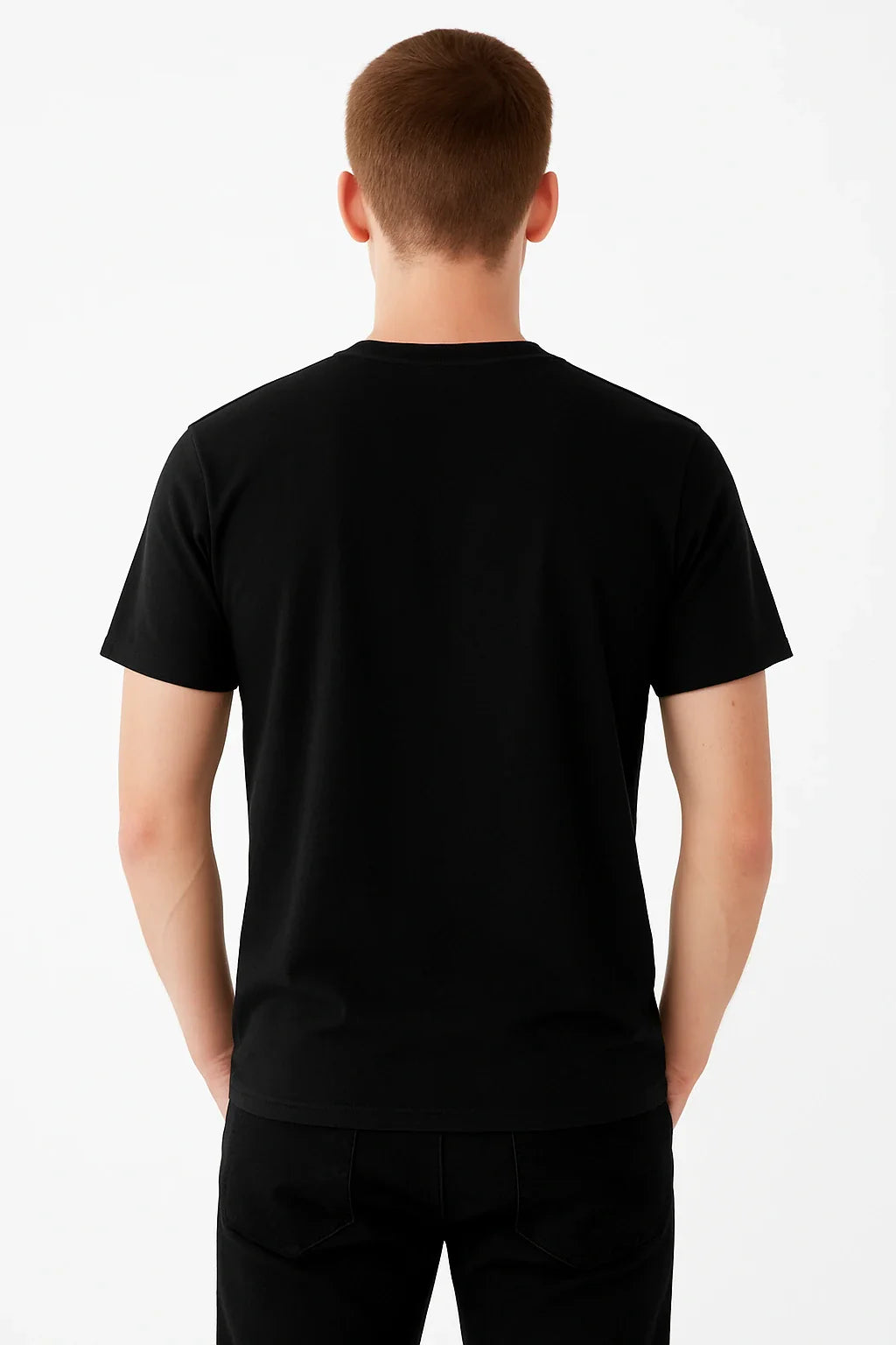 Black Printed (PAIN)  Men's Half sleeve Casual Wear Regular Fit 100% Cotton Bio-Wash T-Shirt.