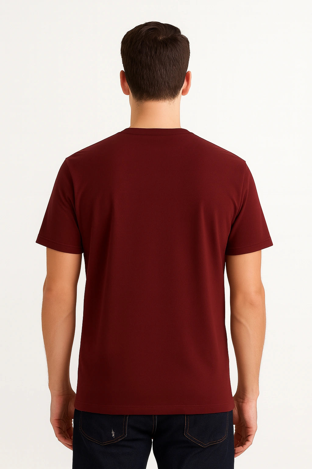 Maroon Plain Half Sleeve T-Shirt