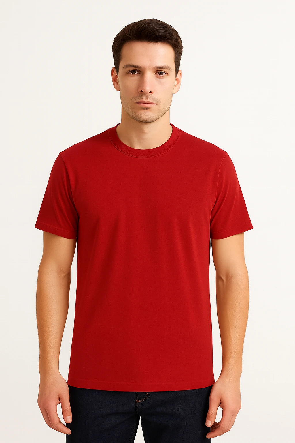 Red Plain Half Sleeve T-Shirt