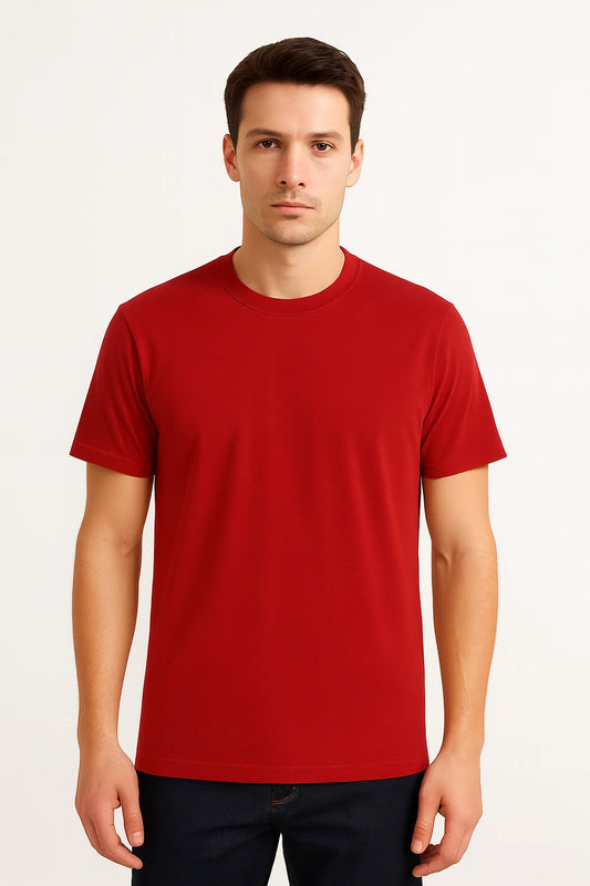 Red Plain Half Sleeve T-Shirt